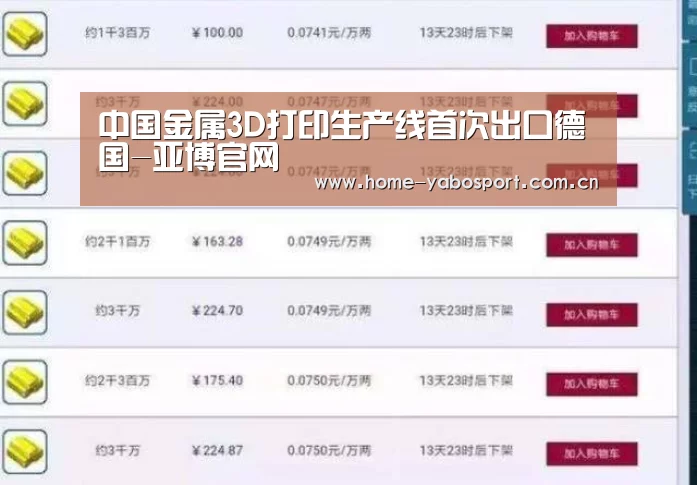 中国金属3D打印生产线首次出口德国-亚博官网(图2) 亚博